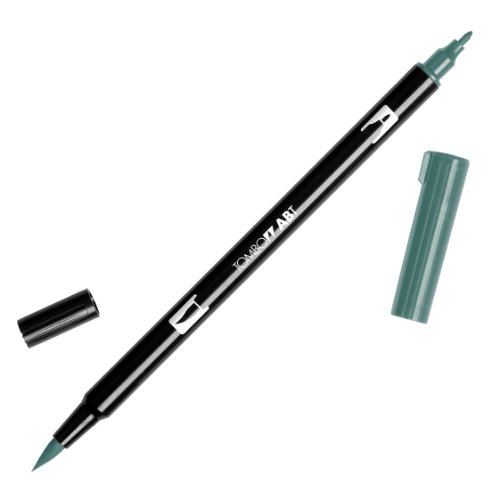 Tombow Double Brosse Vert Gris - Feutre Dessin Aquarelle