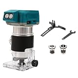 Holzfräse Oberfräse, 10000-30000RPM Elektrik Kantenfräse Mit Spannzange 6.35MM, Holzschnitzerei Schneidwerkzeug, für den Heimwerkerbedarf (Without Battery)