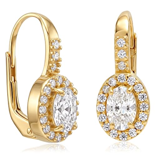 Image of TRUESILVER ACPL 925 Sterling Silver Cubic Zirconia Earrings for Women & Girls | BIS Hallmarked Drop Dangle Leverback Style | Elegant Jewelry Gift for Women