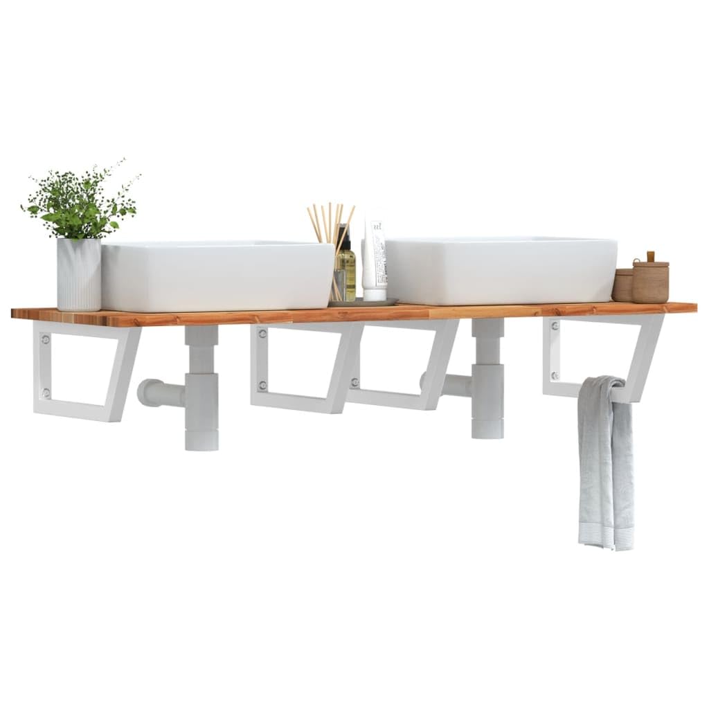 Meuble de salle de bain peu encombrant avec étagère de lavabo 140 cm