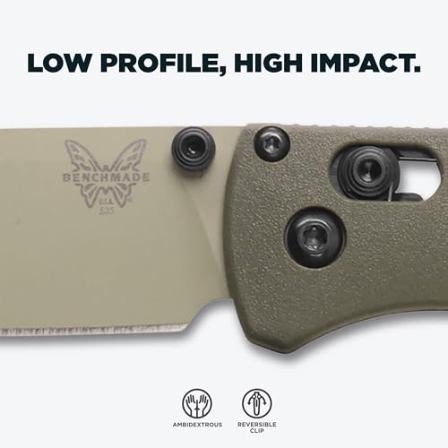 Benchmade - Bugout Outdoor EDC Folding Knife, Slim, Lightweight, Plain Edge, Drop-Point Blade, CPM-S30V Stainless Steel (58-60HRC), Grivory Handle (535TN-11) - Image 3