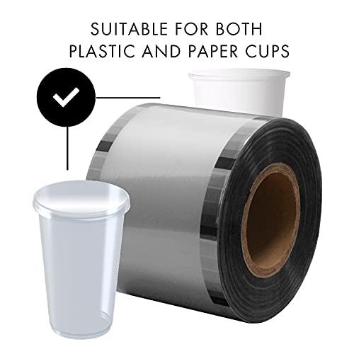 Image of WantJoin Cup Sealing Film Tea Cup Sealing Film Boba Cup Sealer Film 90-105mm(3.5''-4'') 3000 Cups for PP Plastic and Paper Cups