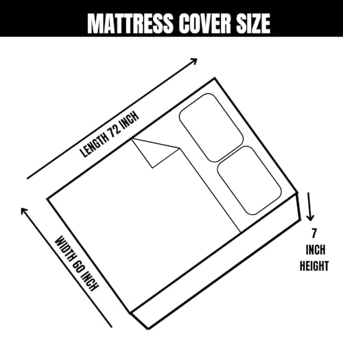 Image of Fairy Down-Cotton Mattress Cover with Zip for Queen Size Bed (72 X 60 X 7 Inches) 6 * 5 Feet