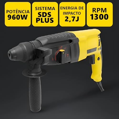 Martelete Rotativo Furadeira 960w Rompedor Com Maleta 12 Peças 110v