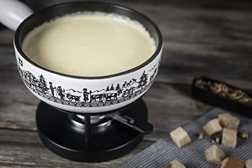 Kuhn Rikon Caquelon Induktion, Alpweide, 23 cm, Ton, Stoneware, Weiss