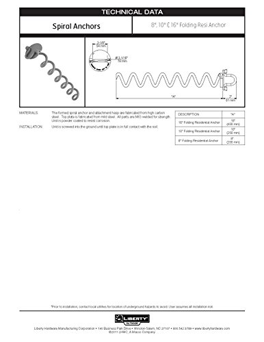 Liberty Outdoor Ancfr10-Org-A Folding Ring Spiral Ground Anchor, Orange, 10-Inch, Single #TOP7