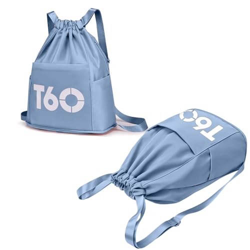 Mochila Backpack T60 Multifuncional Sacola Unissex Esportiva Academia Trabalho Passeio Casual - Bolsa para dia-dia - Cores Variadas (Azul Claro)