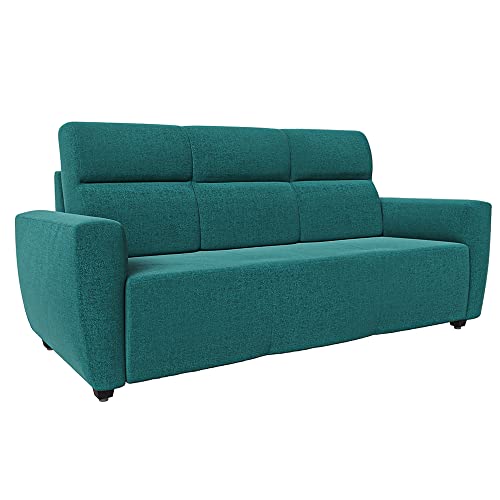 Image of Wakefit Sofa Set | 3 Year Warranty | Sofa 5 Seater, 5 Seater Sofa for Living Room, Wooden Sofa Set, Sofa Set 3+2 Seater - Belize(Reflection : Aqua Blue)