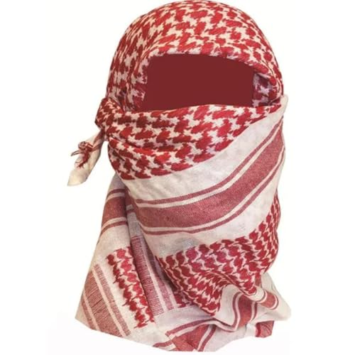 Image of Cotton Shemagh Keffiyeh Scarf - Lightweight Tactical Desert Head Neck Wrap, Sun Protection Outdoor Scarf for Summer Hiking