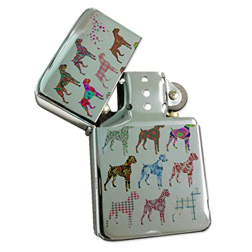 Encendedor Silver Boxer Dog Recargable con Caja miniatura 1