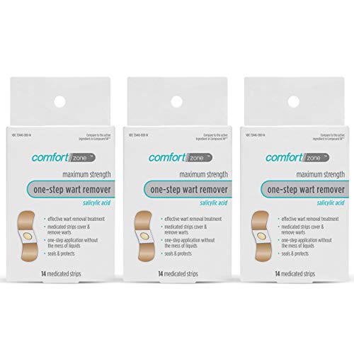 Comfort Zone One Step Wart Remover Strips Tan Bandages, 14 Count