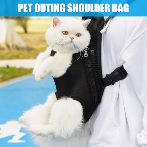 Haustier Rucksack Hunderucksack Verstellbarer Hunde-Tragerrucksack Schwarz Haustier Tragbar Reisetasche Faltbare Atmungsaktiv Katzentasche für Kleine Hunde Welpen Katzen Wandern Reisen Outdoor