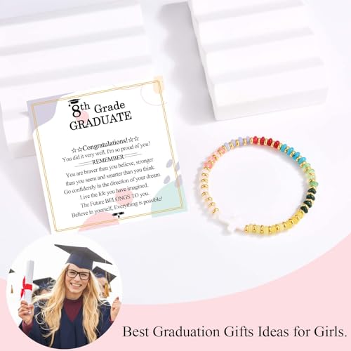 Image of 8th Grade Graduation Gifts for Girls 2026 Middle School Graduation Card Decorations Bracelet Jewelry Presents for Girls Her Daughter Granddaughter Sister Niece Girlfriend Friend