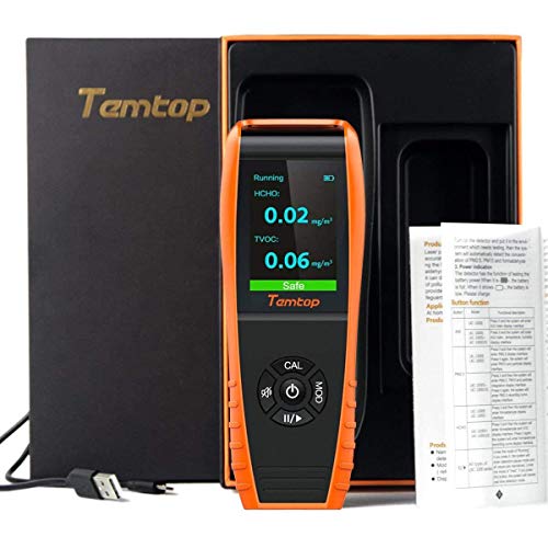 Temtop H3 Air Quality Detector Professional HCHO TVOC Real Time Monitor Audio Alarm TFT Color Screen Rechargeable