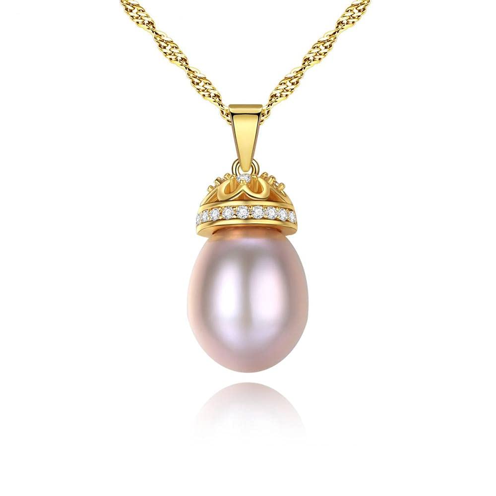 Collier perle d'eau douce violette en argent pour éviter les allergies - 5