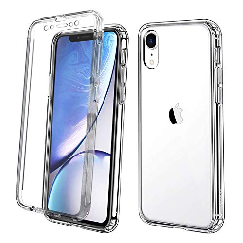 Apple iPhone XR 6.1 Case, iPhone XR Front and Back Case, Transparent Clear Fully Protection PC Hard Soft Cover Bumper Shockproof For iPhone XR