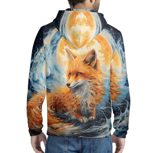 KIDVOVOU Men's Galaxy Wolf Hoodie Cool 3D Print Graphic Hoodies Long Sleeve Zip Up Hoodie Pullover Sweatshirts4