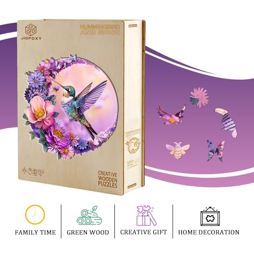 Jigfoxy B0D12PDGRR Wooden Puzzles For Adults, Hummingbird Wooden Jigsaw Puzzles thumb #4