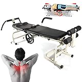 VPABES Traction Bed, Folding Massage Bed Table Cervical and Lumbar Traction Bed Body Stretching...