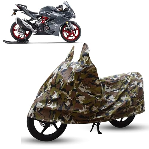 Image of Sulfar Bike Cover for TVS Apache (RR 310 (2026)) | Waterproof, Dustproof & UV Protected | All Weather Two Wheeler Cover (Army Green) New 2026 Variants