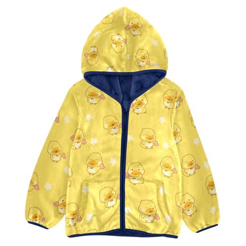 Little Cute Duck Girls Fleece Jacket Girls Fall Jacket Girls Zip Up Hoodie Girls Sherpa Jacket 2-10T
