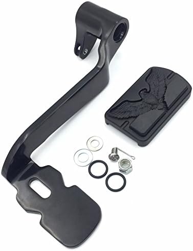 XKMT-Black Billet Rear Brake Lever Brake Pedal Foot Lever with Eagle Food Peg Compatible with 2014-later Touring Trike Road King Street Glide CVO Tri Glide FLHR Electra Glide [B01JA2210K]