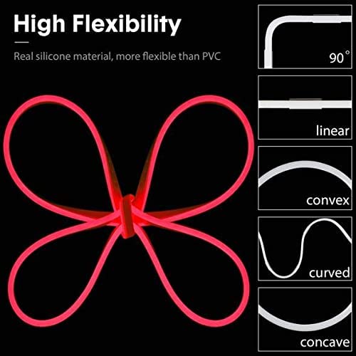 Image of Led Strip RSCT Neon Rope Light Silicon DC Light (5 Meter /16.4 Feet) or Indoor and Outdoor Flexible Waterproof Decorative Light with 12v DC Adapter Include - Red