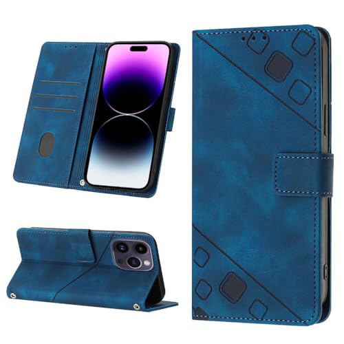 Protection iPhone 13 Mini antichoc étui cuir bleu à clapet