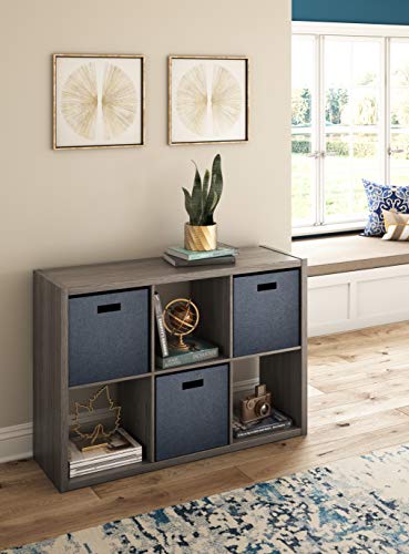 Image of ClosetMaid Decorative Open Back 6-Cube Storage Organizer, Graphite Gray
