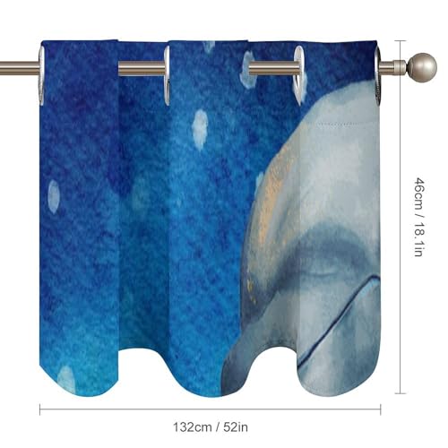 Cenefa de ventana con delfines para salón y cocina filtro de luz solar suave estilo playa 6