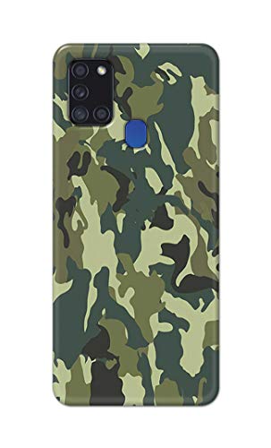Image of Printed Hard Back Cover Case for Samsung Galaxy A21s Back Cover (Green Army Camouflage) -1803
