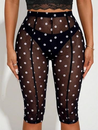 Image of RoseSeek Women's Y2K Leopard Mesh 3 /4 Length Club Capri Leggings