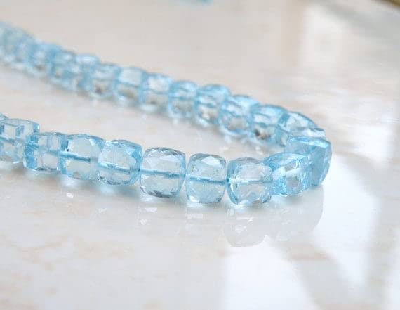 Gemstone faceted cube 5.5mm créez vos bijoux d'été décontractés