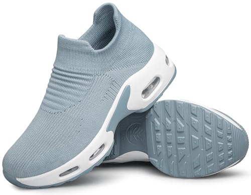 Image of DOUSSPRT Womens Walking Shoes Slip on Sock Air Cushion Sneakers | Non Slip Comfortable Fashion Casual Platform Breathable Tennis Lady Nurse Work Standing
