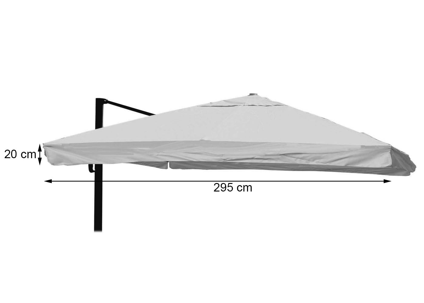 Mendler Ręcznik pokrowiec na zdecentralizowane kwadratowe parasole 295x295cm kierownica z kości słoniowej
