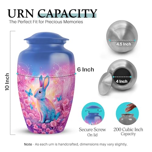 Image of Rabbit Urn - Funeral Decorative Ashes - Combo 2 - Large with 3 Inch Pack of 2 - Keepsakes Urns for Ashes - Urn for Adult Male & Female - Burial Urns for Adult Male & Female
