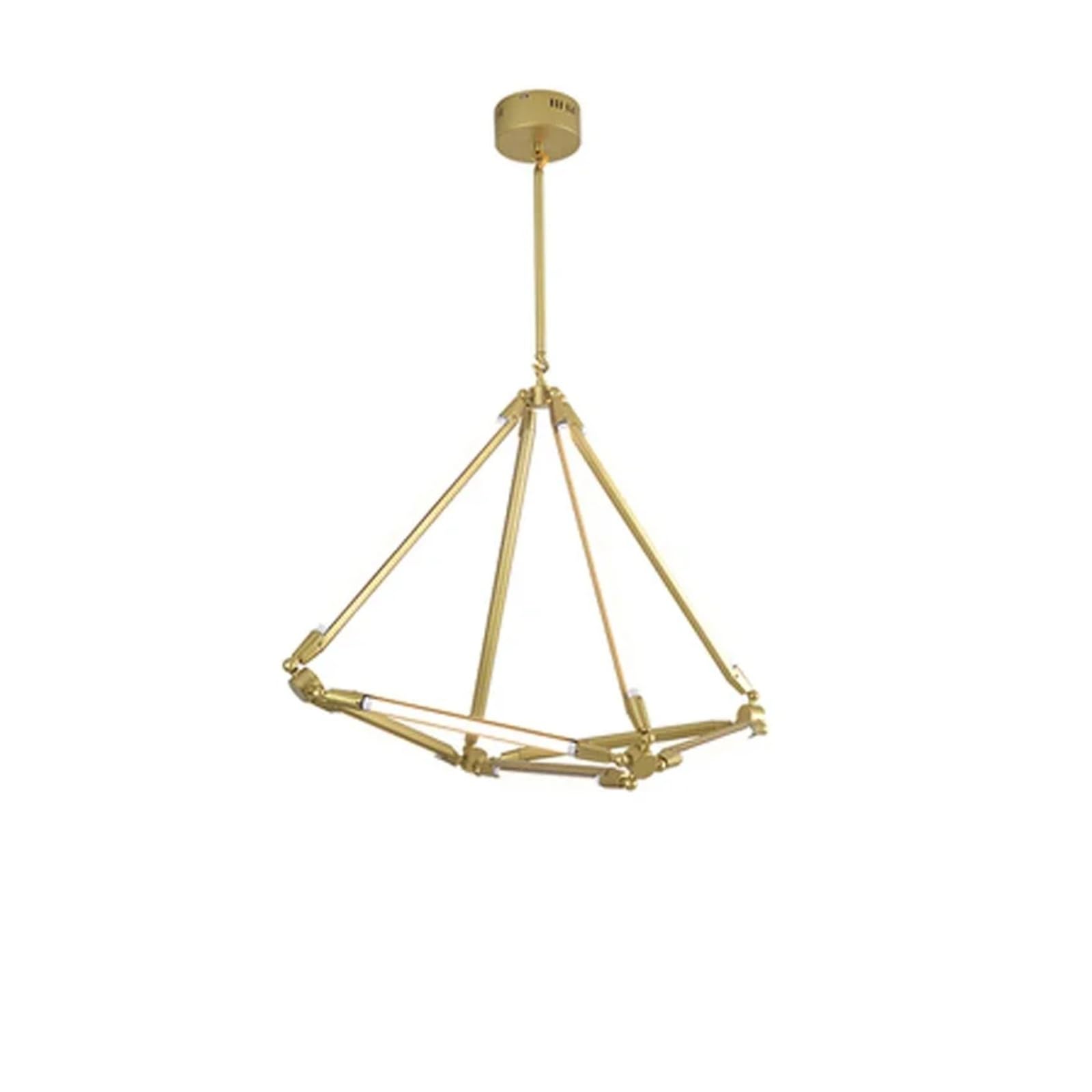 Nowoczesne zawieszki LED w złotym metalu, regulowane geometryczne oprawy oświetleniowe, dekoracyjne żyrandole do domu, hotelu, restauracji i galerii sztuki.