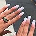Vivace 2Pack Natural/Clear Half Moon 102 Acrylic False Fake Nail Tips (Total 204Tips) 10Sizes For Nail Salon Nail Shop (Half Moon)