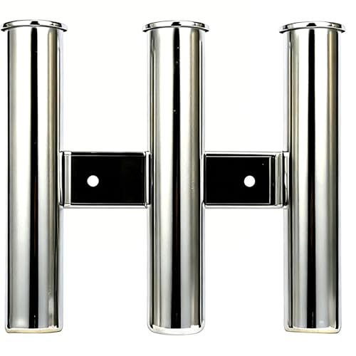 Marine Boat 3 Rod Stainless Steel Fishing Rod Holders 3 Rod Rack Boat Marine Fishing Stainless Steel Side Boat Pole Holders Kayak Saltwater Freshwater