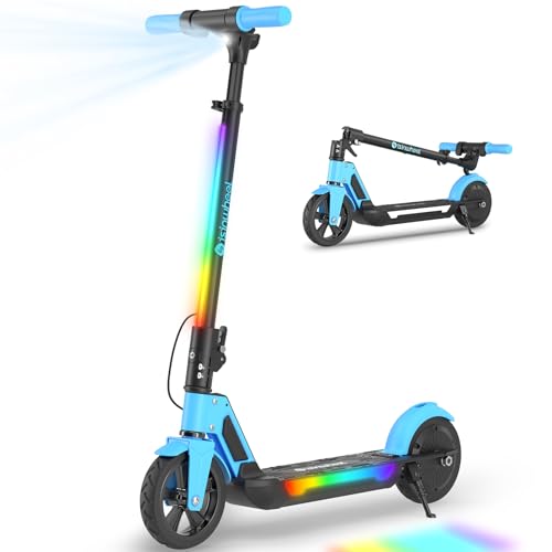 isinwheel S7 Electric Scooter for Kids Ages 8-14, 250W Foldable and 3 Adjustable Heights Kids Electric Scooter with 3 Speeds (5/8/12 Mph), Cruise Control, LED Display, Gift for Kid Black
