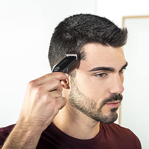 Taurus Hubble Zoom Barbiere Elettrico Con O Senza Cavo, Rasoio Uso Asciutto E Umido Autonomia 90 Min, Ricarica Rapida, Pettine 12 Livelli Di Taglio, Vari Accessori, Ergonomico, Nero - 8