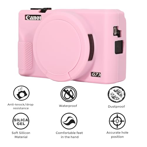 Funda para Canon Powershot G7X Mark III en silicona rosa miniatura 3