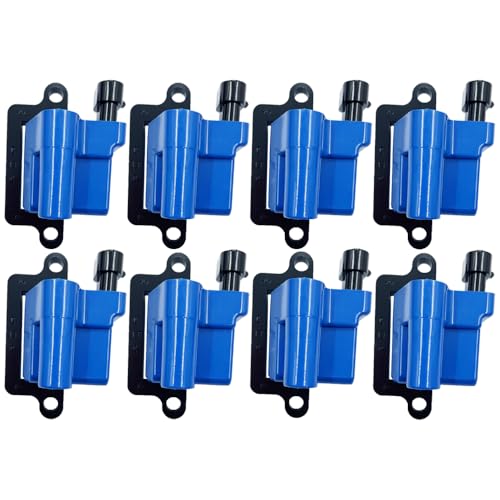 ARKAUTO Set of 8 Square Performance Ignition Coil Pack Compatible with Cadillac Chevy GMC Escalade Avalanche Silverado Suburban Tahoe Topkick Savanna Sierra Yukon 4.8L 5.3L 6.0L 8.1L UF271 D581 -  Q8-ARK-IG271-B-FB-1