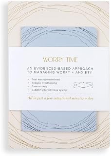 Worry Time Guided Mental Health Notepad for Anxiety, Overthinking & Self Improvement | Guided Instructional Booklet, QR Bonus with CBT-Inspired Self-Care Tool for Calm & Clarity