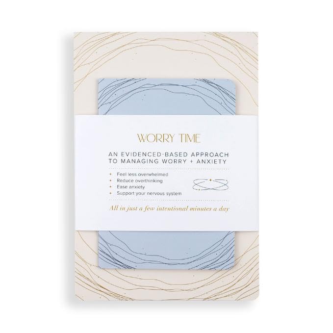 Worry Time Guided Mental Health Notepad for Anxiety, Overthinking & Self Improvement | Guided Instructional Booklet, QR Bonus with CBT-Inspired Self-Care Tool for Calm & Clarity