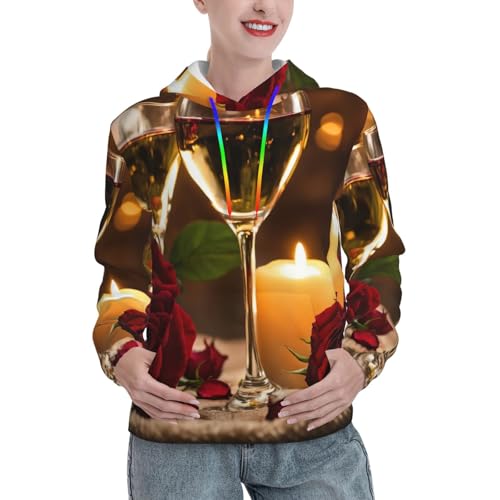 Sweat à capuche romantique rose rouge idéal pour vos sorties d'automne