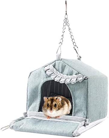 Dwarf Hamster Sleeping Hammock, Small Animal Hanging House for Baby Guinea Pig, Rat, Baby Hedgehog, Mouse, Baby Sugar Glider, Ferret,…