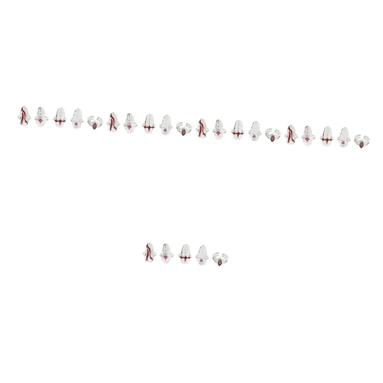 5 Set Di Anelli Per Unghie Rossi, Gioielli Per Unghie, Anelli Per La Punta Delle Dita, Per La Punta Delle Dita, Gioielli Per ie, Per , Decorazioni Per