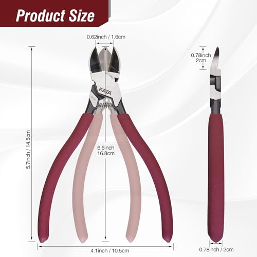 Image of KATA Side Cutters Pliers for Wire: 6 Inch Sharp Flush Cutter Clean Cut Wire Cutter for Crafting - Wire Snips for Copper Electronics Floral Jewelry Models - Electricians DIY Projects