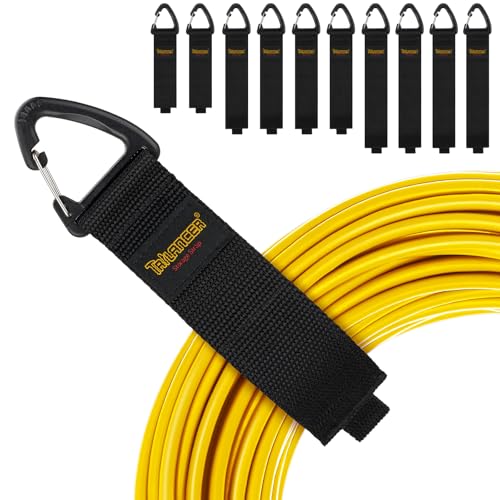 Trilancer Klettband mit Öse mit dreieckiger Schnalle zum Aufhängen an Wänden für Kabel, Drähte, Seile, Schläuche, Organisation für Haus, Garage oder Werkstatt, Patentiertes Design (2xS，4xM，4xL）